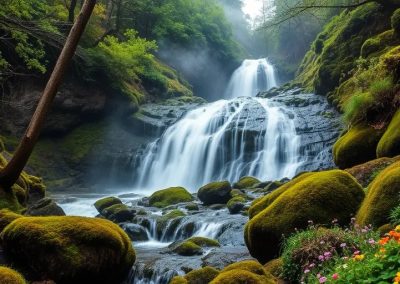 Franklin Burgess Pyrenees Mountain Waterfall
